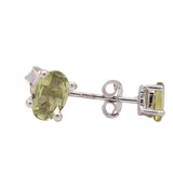 Oval Green Peridot Earring Stud
