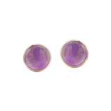 Round Amethyst Earring Stud