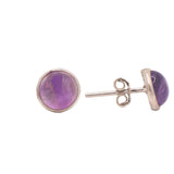 Round Amethyst Earring Stud
