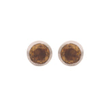 925 Sterling Silver Round Cut Natural Citrine Gemstone Stud Earring
