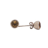 925 Sterling Silver Round Cut Natural Citrine Gemstone Stud Earring