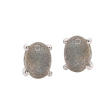 Oval Labradorite Gemstone Earring Stud
