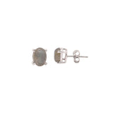 Oval Labradorite Gemstone Earring Stud