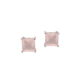 Square Rose Quartz Gemstone Earring