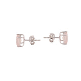 Square Rose Quartz Gemstone Earring