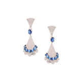 Blue Topaz & CZ Stone Earring
