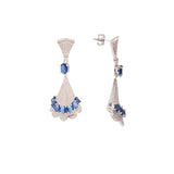 Blue Topaz & CZ Stone Earring