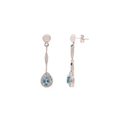 Blue Sapphire & CZ Stone Earring