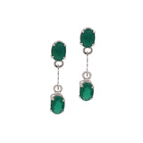 Silver Green Onyx Gemstone Earring
