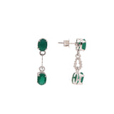 Silver Green Onyx Gemstone Earring