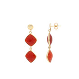 Carnelian Gold Plated Earring