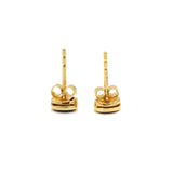 Oval Shaped 9k Yellow Gold Blue Sapphire Gemstone Stud Earring