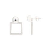 Square Shape Silver Earring