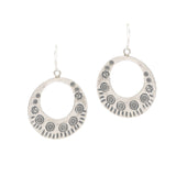 Engraved Design Silver Earring