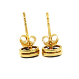 9K Yellow Gold Natural Blue Sapphire Oval Shaped Gemstone Gold Earring