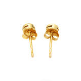 9k Yellow Gold Natural Emerald Round Cut Healing Gemstone Stud Earring