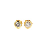 Buy Round Shaped 9 Carat Gold Diamond Stud Earring