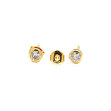 Buy Round Shaped 9 Carat Gold Diamond Stud Earring