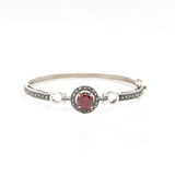 Round Garnet Gemstone & Marcasite Bracelet