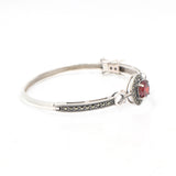 Round Garnet Gemstone & Marcasite Bracelet