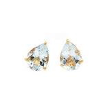 Handmade 9 Carat Natural Aquamarine Pear Shaped Gemstone Stud Earring
