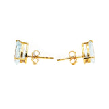 Handmade 9 Carat Natural Aquamarine Pear Shaped Gemstone Stud Earring