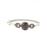 Marcasite & Garnet Silver Bracelet