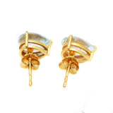 Handmade 9 Carat Natural Aquamarine Pear Shaped Gemstone Stud Earring