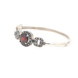 Marcasite & Garnet Silver Bracelet