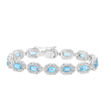 Blue Topaz & CZ Stone Bracelet