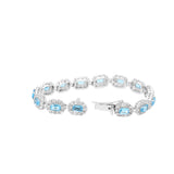Blue Topaz & CZ Stone Bracelet