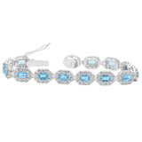 Blue Topaz & CZ Stone Bracelet
