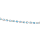 Blue Topaz & CZ Stone Bracelet