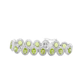 Natural Peridot & CZ Stone Bracelet