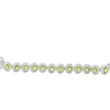 Natural Peridot & CZ Stone Bracelet