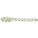 Natural Peridot & CZ Stone Bracelet