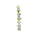 Natural Peridot & CZ Stone Bracelet