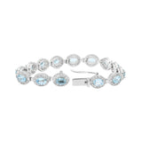 Natural Blue Topaz & CZ Stone Bracelet