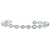 Natural Blue Topaz & CZ Stone Bracelet