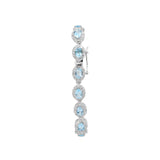 Natural Blue Topaz & CZ Stone Bracelet