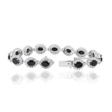 Dark Sapphire Gemstone & CZ Stone Bracelet