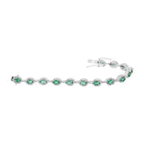 Natural Emerald Gemstone & CZ Stone Bracelet