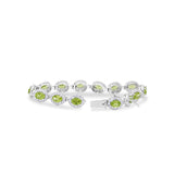 Natural Peridot Gemstone & CZ Stone 925 Silver Bracelet