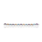 Natural Multi Gemstone & CZ Stone 925 Silver Bracelet