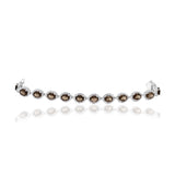 Smoky Topaz & CZ Stone 925 Silver Bracelet