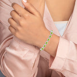 Green Peridot Gemstone & CZ Stone Bracelet