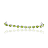 Green Peridot Gemstone & CZ Stone Bracelet