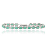 Emerald Gemstone & Cubic Zirconia Bracelet