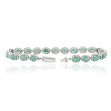Emerald Gemstone & Cubic Zirconia Bracelet
