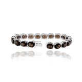 925 Silver Oval Smoky Topaz Gemstone Bracelet